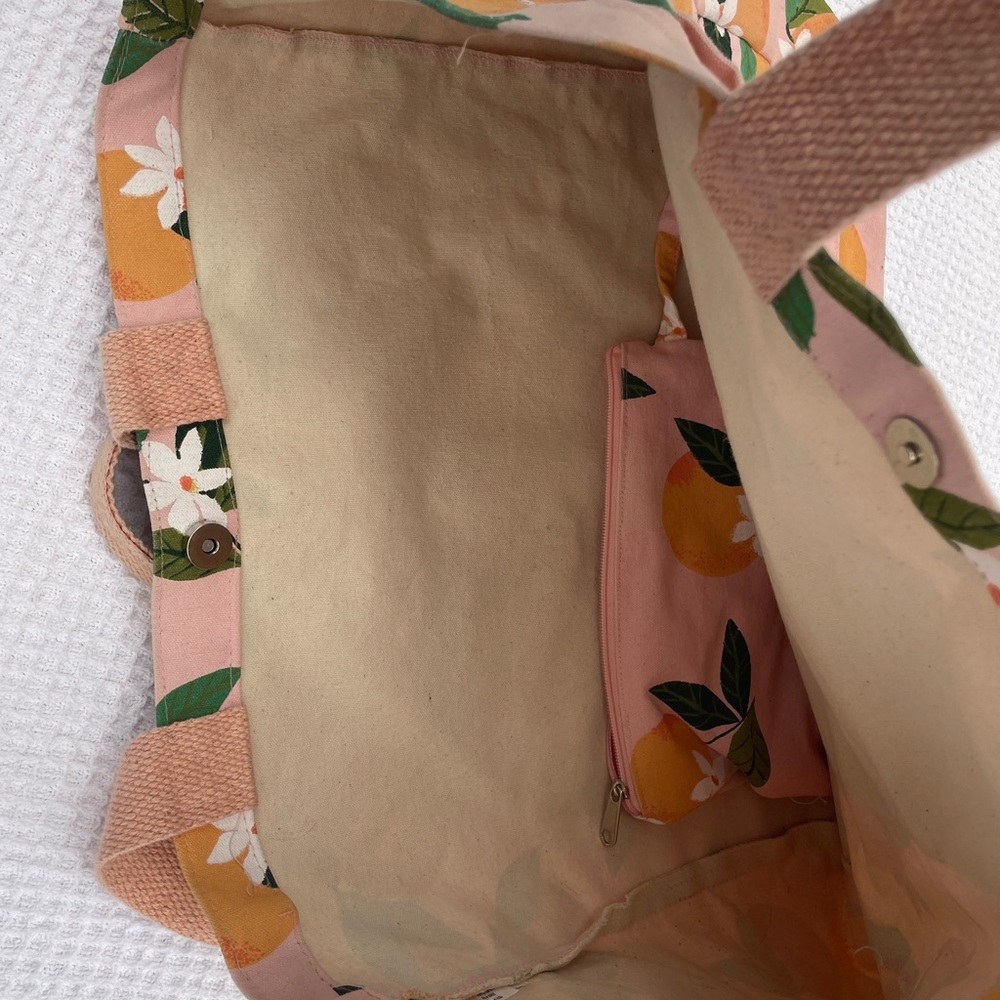 Floral Peach Tote Bag - Picture 4 of 7
